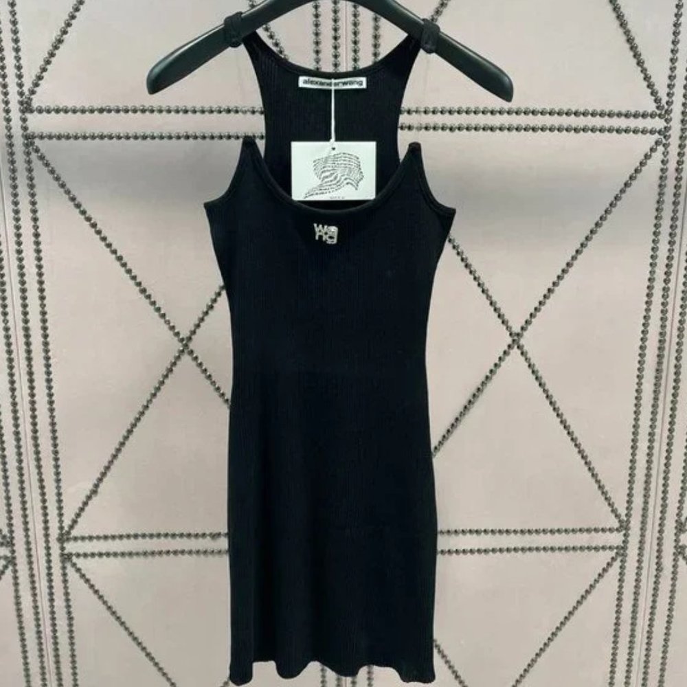Black Alexander Wang halter top dress